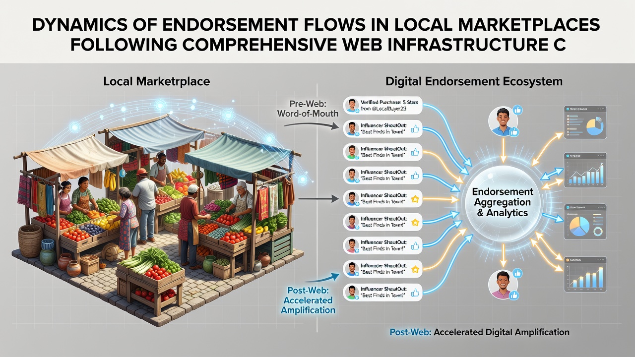 Diagram showing how local endorsement pathways reorganize after major web infrastructure modifications